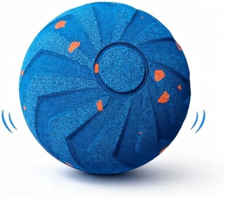 Interactive Pet Toy Ball - Bouncy, Flexible & Durable, Self-Rolling for Indoor Play, IPX7 Waterproof, Active Rolling Ball for Medium Dogs (Blue)
