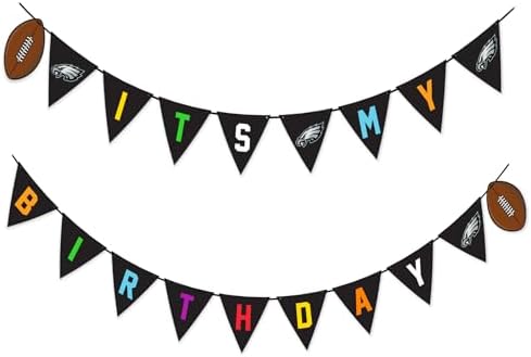 NFL Philadelphia Eagles Birthday Party Banner Licensed Football Team Dog & Cat Birthday Decoration, NFL Dog Birthday Party Set and Costume, Football Fan Pet Party Supplies, Team-Themed Pawty Celebration Backdrop for Birthday Photos