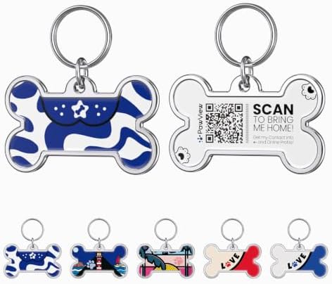 QR Code Pet ID Tag, Instant Scan-Based Location Alert, Updatable Pet Profile, Free Essential Features, No Subscription, Zinc Alloy Edge for Dogs Collar