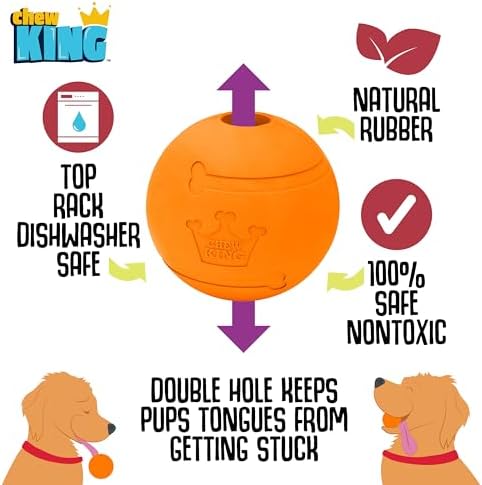 Chew King Flavored Rubber Ball Collection, 4 Inch Bacon Flavor Rubber Fetch Balls 2-Pk