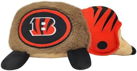 NFL Cincinnati Bengals Plush Hedgehog Toy for Dogs & Cats, Cool Soft Pet Toy for Fun and Interactive Play, Dog Chew Toy with Squeaker, Licensed Hot Pet Toy