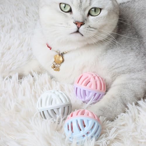 Cat Toy Balls with Bell Inside, Rubber, 2 inches, 3 Pcs