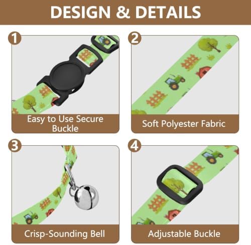 Cute Cartoon Cows Soft Cat Collar, 2 Pack Kitten Collar with Bell