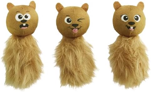 Outward Hound by Nina Ottosson Plush Replacement Chipmunk Toys for Snuffle N' Treat Dog Ball Puzzle - 3 Pack