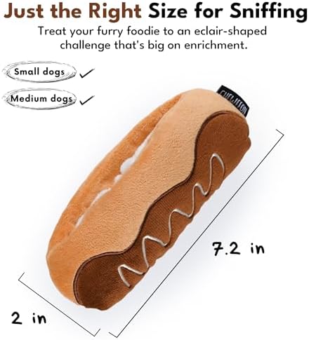 CHEWFFON Chocolate Éclair Dog Snuffle Toy, Layered Treat Enrichment