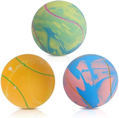 SCHITEC Dog Squeaky Ball Toys, Interactive Tennis Balls for Fetch Play, Latex Rubber Pet Toy for Medium Large Breed Dogs