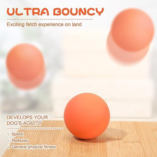 Hiboom 15 Pack Natural Rubber Dog Tennis Balls for Fetch, Orange