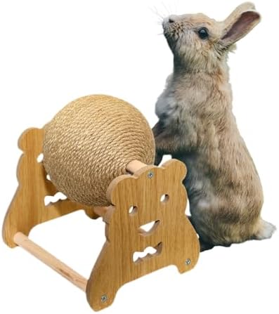 Rabbit Scratch Toy, Natural Sisal Scratching Ball for Cat Bunny Ferret Small Animals, Toys for Cat Kitten Bunny Boredom