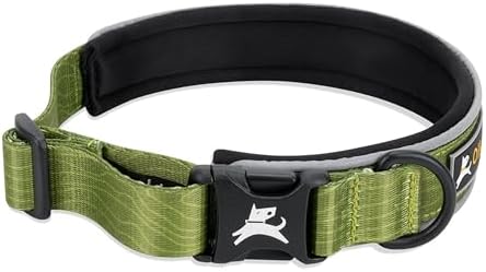 OllyDog Flagstaff Reflective Comfort Collar, Neoprene Padded Dog Collar, Reflective Trims for Night Runs, Extra Comfort for Active Dogs (Small, Cactus Woodgrain)