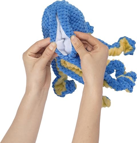 Plush Octopus Cover for Interactive Octopus Dog Toy,Soft & Durable Replacement Accessory,Not for Aggressive Chewers(Blue)