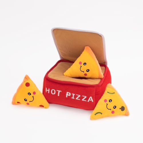 ZippyPaws Burrow Interactive Dog & Puppy Toys for Boredom - Pizza Box