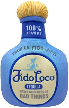Huxley & Kent Power Plush Squeaky Dog Toy, Fido Loco Tequila, Large