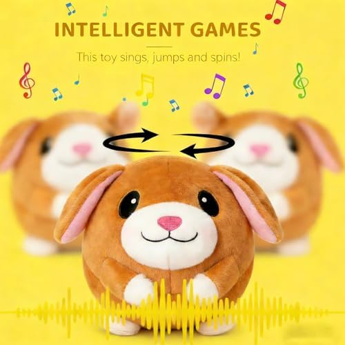 2026 New Active Moving Pet Plush Toy, Interactive Dog Toys, Rechargeable Squeaky Dog Ball Toy with Talking Sound, Washable Cartoon Pig Plush Toy