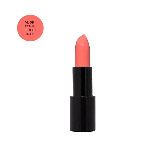 Radiant Professional Advanced Care Lipstick - Ultra Nourishing, Moisturizing Long Lasting Matte Lipstick With Vitamin E- UVA UVB Filters - VELVET (08 CORAL - PEACHY NUDE)