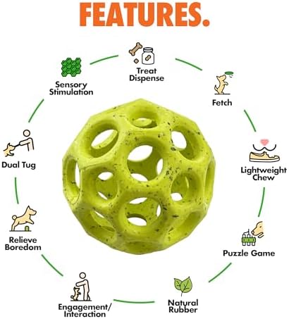 Max Fusion Helix Dog Toy, Medium, Green, Made with Nike Grind