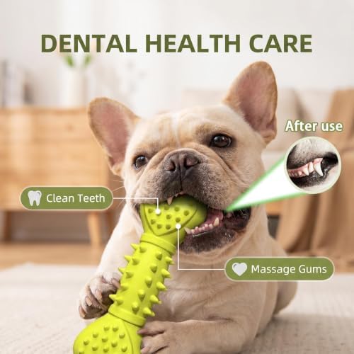 Tough Rubber Squeaky Bone Dog Toys for Aggressive Chewers Small Medium Dogs
