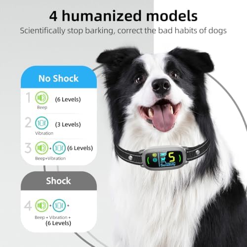 FAFAFROG Dog Bark Collar, Rechargeable Smart Collar, Anti Barking Training Collar with 5 Adjustable Sensitivity Beep Vibration, Bark Collar for Large Medium Small Dogs (Grey)