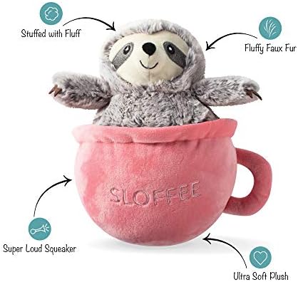 Fringe Studio Slown' Dwn for Summer Sloth Pet Toy, Sloffee (289377)