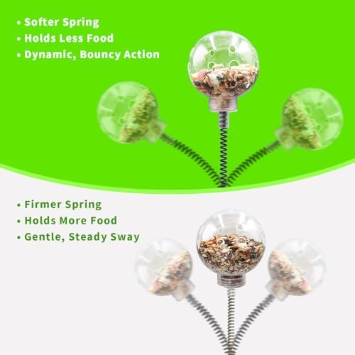Chicken Treat Dispenser, Chicken Enrichment Toys with Spring and Ground Stake, Feeder for Coop, Coop Accessories for Hens, Geese, Ducks, Turkeys, Other Poultry