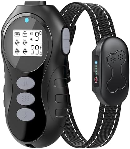 Dog Shock Collar with Remote Control for Dogs 10–120lbs, IPX7 Waterproof Dog Training Collar with Security Lock, 4 Safe Training Modes, Rechargeable Long Battery Life for Small Medium Large Dogs Gy