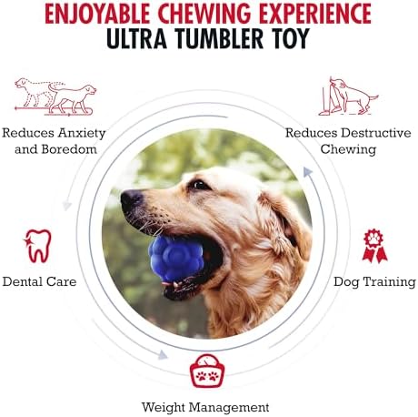 Tuff Pupper SuperChewer Tough Tumbler Ball Toy | Lifetime Replacement | Strong Natural Rubber | Smear Treats Inside to Excite Dogs | Ultra Durable Chewing Toy for Aggressive Chewers | for All Breeds