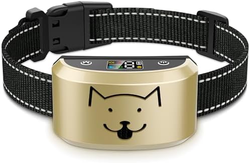 Barking Collar for Medium Dogs, Rechargeable Dog Bark Vibrating Collar | Smart Anti-False Triggers Chip & 8 Adjustable Sensitivity, 4 Optional Training Modes, Auto Safety Shut-off No-bark collars