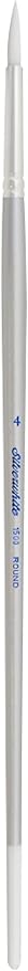 Silver Brush Limited 1500 Silverwhite Round Brush, Watercolor, Acrylics, Gouache, or Oil Brush, Size 4, Long Handle