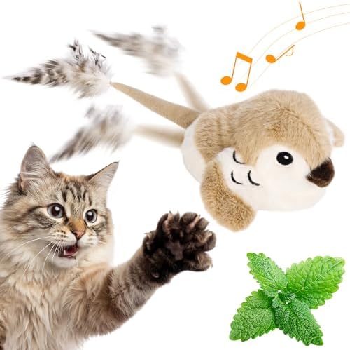 Pawingcat Moving Bird Interactive Cat Toy with Catnip Toys