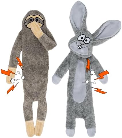 HGB No Stuffing Squeaky Dog Toys, Crinkle Plush Dog Toys to Keep Them Busy