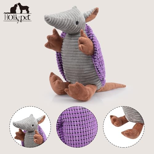 Hollypet Armadillo Squeaky Dog Toys for Medium Large Dogs, 14"