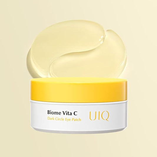 UIQ Biome Vita C Dark Circle Eye Patch for Puffy Eyes and Dark Circles, Under Eye Mask, 60 Under Eye Patches, Vitamin C derivatives eye patch, Korean Skin Care
