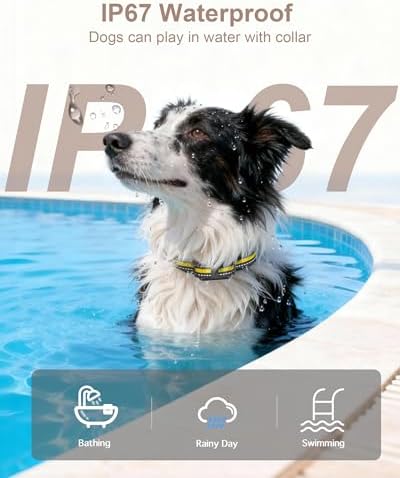 Dog Shock Collar with Remote Control for Small Medium Large Dogs, 3300FT Waterproof Rechargeable Dog Training Collar with 20 Adjustable Shock & Vibration Levels, Beep, LED Light & Safety Lock
