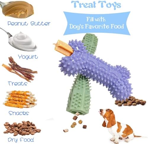 4-Pack Teething Toys Dog Chew Toys for 2-8 Months Puppy,Mix Color