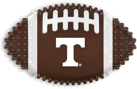 NCAA Tennessee Volunteers Mega-Chew Hard Nylon Bacon-flavored Dog Bone Football Chew Toy. Interactive Tasty & Fun Dog Chew Toy. Indestructible Strong Durable Tough Dog Toys for Aggressive Chewers