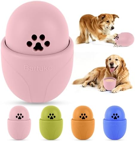 Frozen Treat Dog Toy BPA Free Silicone Dogs Slow Feeder Lick Ball, Pink