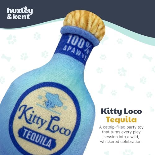 Huxley & Kent Plush Crinkle Catnip Cat Toy, Kitty Loco Tequila
