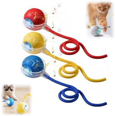 Interactive Cat Toys Balls, Chirping & Motion Activate Cat Toys（B 3 pcs）