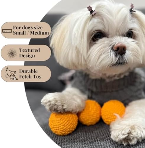 DesiPups Mithai Ladoo Ball Toy | Textured Material to Keep Dogs Engaged | Ideal for Small and Medium Dogs | Designed to Play Indoors or Outdoors | Easy to Clean Indian Desi Play Treat