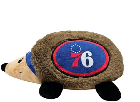 NBA Philadelphia 76ers Plush Hedgehog Toy for Dogs & Cats, Cool Soft Pet Toy for Fun and Interactive Play, Dog Chew Toy with Squeaker, Licensed Hot Pet Toy