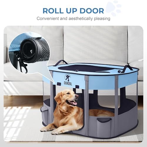 Foldable Pet Playpen, Portable Crate for Dogs & Cats, Indoor Outdoor Travel