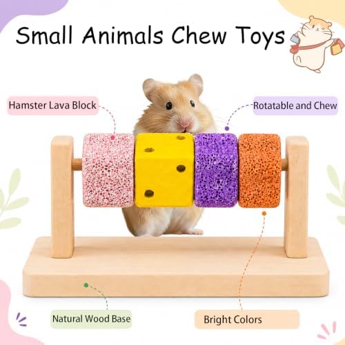 Hamster Toys for Chewing, Pumice Chew Blocks for Grinding Teeth