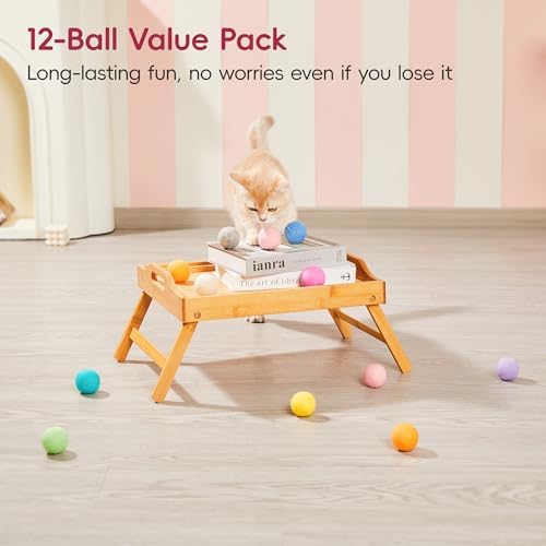 Potaroma 12 Pcs Quiet Play Felt Cat Ball Toys with Catnip Inside