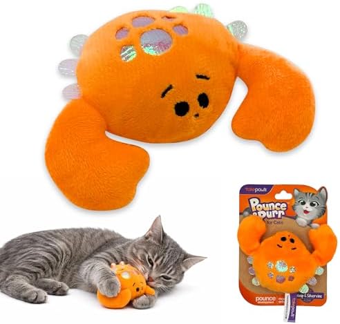 Catnip & Silvervine Plush Cat Toy for Kittens - Crab
