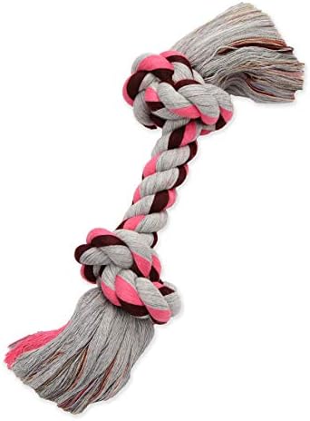 Mammoth Pet Products Flossy Chews Color Rope Bone-Premium Cotton-poly Rope Toy for Dogs-Bone Dog Rope Toy-Interactive Dog Tug Toy-Tug Dog Chew Toy for Large-X-Large Dogs-Colossal 19”,beige(20066F)