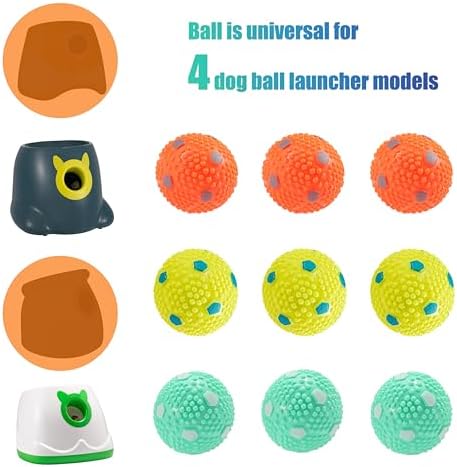 Dog Balls 12 Pcak, 9 Latex Balls and 3 Tennis Balls for Small Dogs and Puppies for Automatic Dog Ball Launcher(2 Inches)