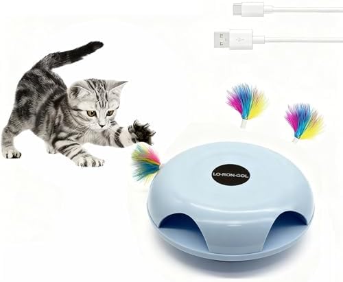 Interactive Whack-a-Mole Cat Toy — Automatic Mushroom Feather Pop-Up Play Toy for Cats, Cognitive Stimulation & Exercise, Durable Pet Entertaining Game (Blue)