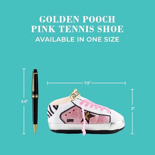 Haute Diggity Dog Golden Pooch Tennis Shoe Plush Dog Toy, Designer Parody