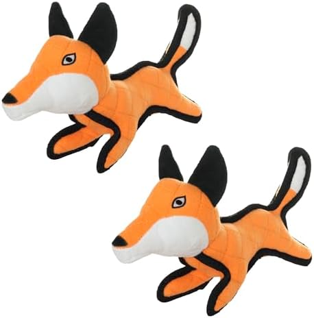 TUFFY® - 2 Pack Original : Fox Dog Toy : Ultra Durable Plush Dog Toy with Multiple Layers & Reinforced Seams, Washable and Floats, Original Construction