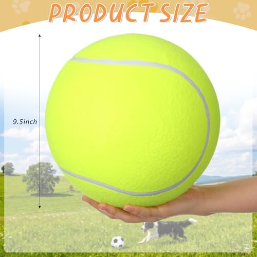 Vinsot 3 Pack 9.5" Large Dog Toy Balls Set Interactive Pet Toys Dog Toy Sports Balls Chew Oversize Felt Training Fetch Ball for Small Medium Large Dogs Outdoor Play
