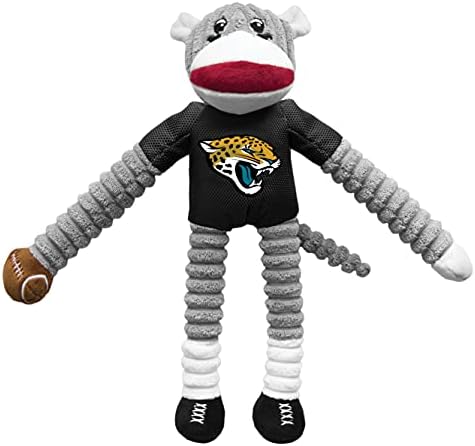 Littlearth NFL Jacksonville Jaguars Team Sock Monkey Pet Toy - Officially Licensed Teams